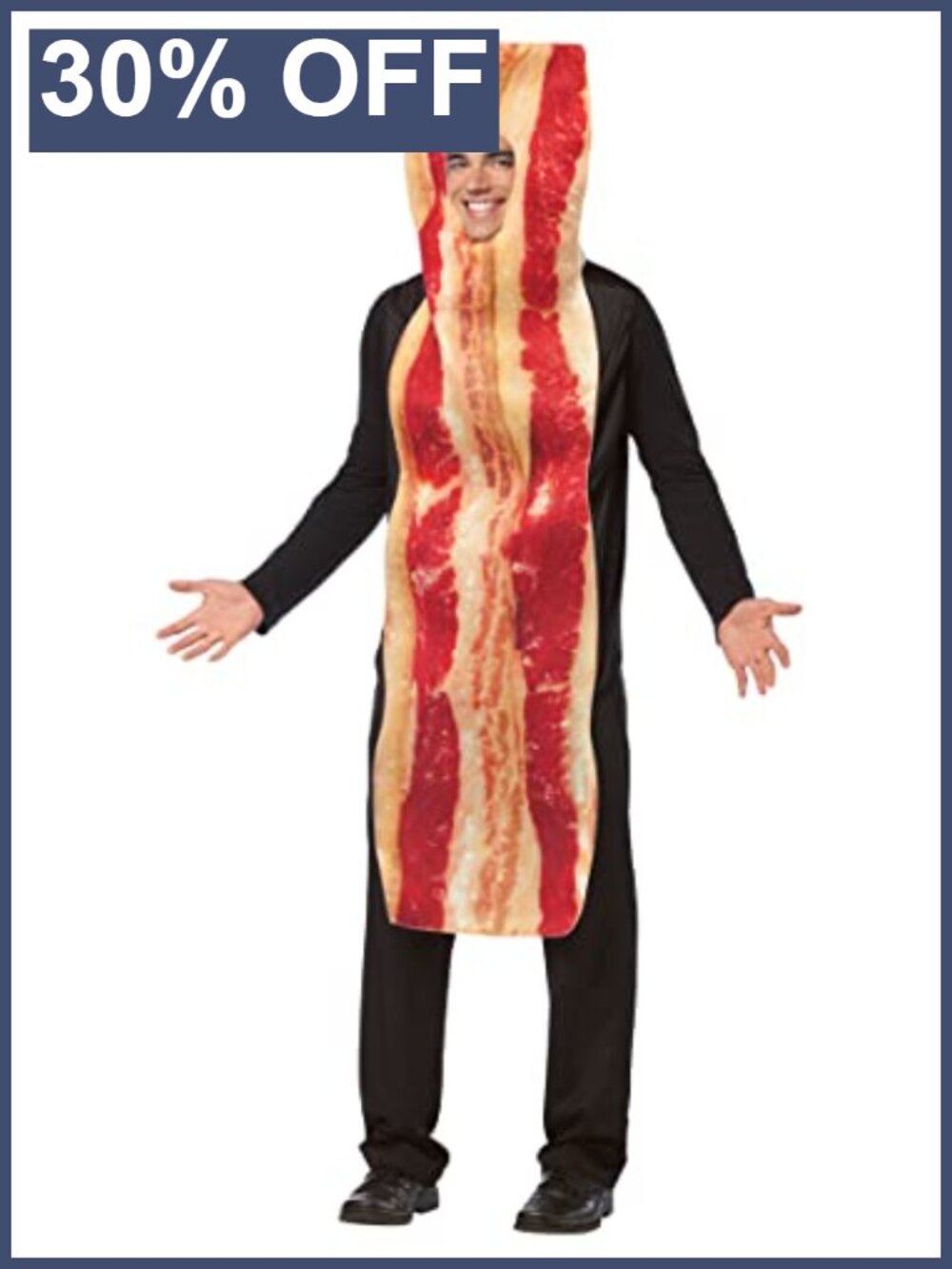Bacon Strip Costume One Size Adult Halloween Food Tunic